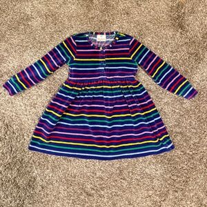 Hanna Andersson Rainbow Striped Velour Signature Dress Size 100cm / 4T